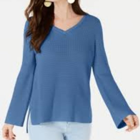 Style & Co. Sweaters - Style&CO Cotton Waffle-Stitch Sweater